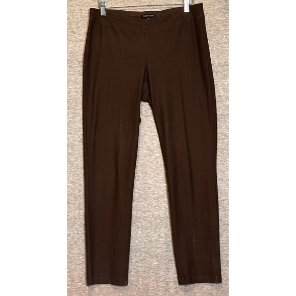 EILEEN FISHER Women's Size S Dark Brown Crepe Knit Pull‎ On Pants Elastic Waist - Picture 1 of 3
